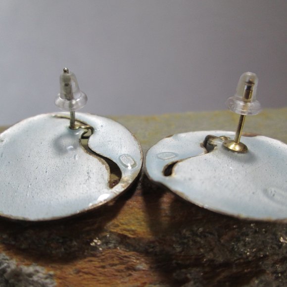 Sunrise Enamel & Genuine Pearl Earrings, Pierced - Picture 6 of 9